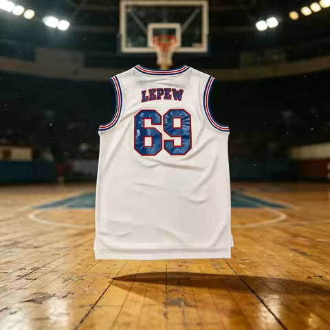 Trillest Space Jam Bugs 1 Lola 10 Murray 22 TAZ D.Duck 2 White Tune Squad Basketball Jersey Men Clot