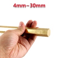 Long 500mm Solid Brass Hexagon Bar H59 / H62 Copper Hexaginal Rod Engineering Material Opposite Oide
