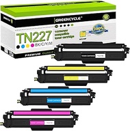 greencycle TN227 BK/C/M/Y Toner Cartridge Set Replacement for Brother TN-227 TN223 TN-223 TN227BK Wo