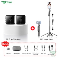 TNW N8/N9 Wireless Microphone Wireless Dua mikrofon Clip on Mic untuk HP Camera Zoom Mic Youtube Vl
