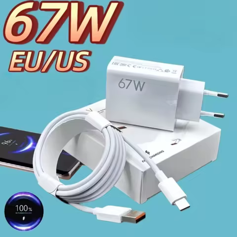 Original 67W EU/US Hyper Turbo Fast Chargers Usb Type-C Cable For Redmi Note Pro Mi 13 Lite K60 K60E