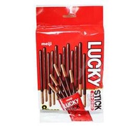 [陳媽媽雜貨鋪] 明治 Lucky 幸運 雙層巧克力棒-家庭號 (120g/袋)