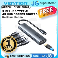 Vention USB Type-C 5 in 1 4K 30Hz 5Gbps PD 100W Docking Hub UHD Video Fast Charging OTG Support