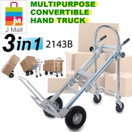 J MALL [2IN1/3IN1] Heavy Duty Multipurpose Convertible Aluminium HAND TRUCK Trolley 6 & 4 Wheel - 21