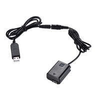 NP-FW50 Dummy Battery with DC Power Bank USB Adapter Cable Replacement for AC-PW20 Compatible Sony N