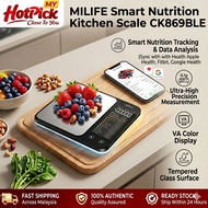 MILIFE Smart Nutrition Analyzer Scale Bluetooth Food Scale Calories Protein Fat Tracking APP Sync