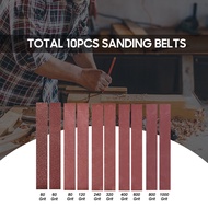 [LIX1] 30*380mm Sanding Belts (1.18x14.96 inch) 10Pcs (60/60/80/120/240/320/400/600/800/1000 Grits, 