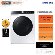 Samsung WD85T534DBE/FQ Front Load Washer Dryer with AI Ecobubble™, 8.5KG Wash & 6KG Dry - WD85T534DB