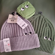 Anya Hindmarch Knitted Beanie (Grey / Green)