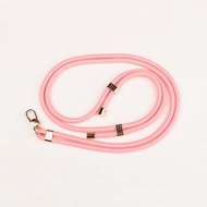 【手機背帶】粉紅色手機掛繩 可調整掛頸/背帶兩用 (附掛繩夾片)