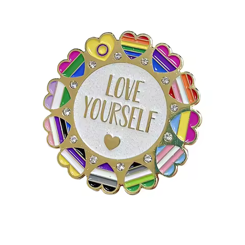 C4016 LGBT Love Yourself Enamel Pins Pride Lesbian Gay Rainbow Flag Brooch Asexual Bisexual Transgen