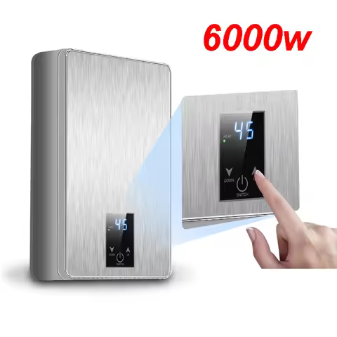 Electric Instant Water Heater Shower 220V Bathroom Faucet Hot Water Heater 6000W Digital Display For