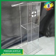 Podium Akrilik Gereja, Podium Minimalis Akrilik, Podium Acrylic