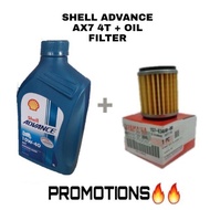 SHELL ADVANCE AX7 10-40W 4T LUBRICANT + OIL FILTER