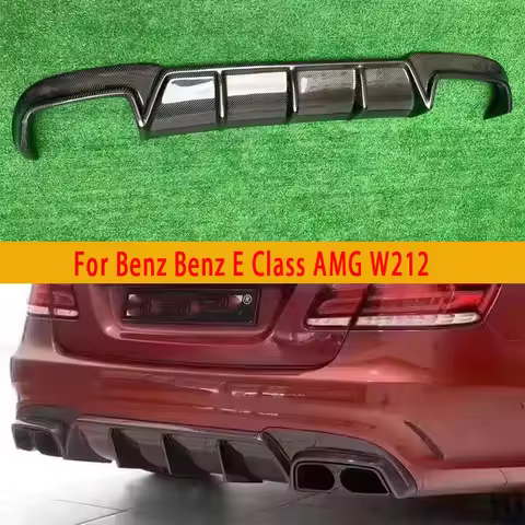 For Mercedes Benz E Class AMG W212 Carbon Fiber Back lip Car Rear Bumper Diffuser Splitters Spoiler 