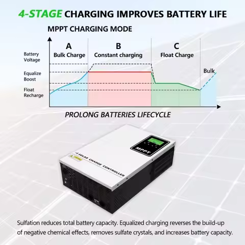 Solar MPPT 140A Controller MPPT 140A Solar Charge Controller LCD Display Solar Regulator Max PV Inpu