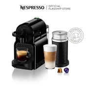 Nespresso Inissia Coffee Machine Black Bundle with Aeroccino Milk Frother / Automated Coffee Capsule Machine Nespresso / Coffee Maker (A3KD40-ME-BKNE4)