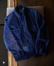 全新 Blue Blue Japan Patchwork Chore Jacket L size *日本製 藍染 indigo coverall fdmtl nenrin Kasezome kapit