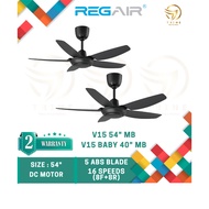 REGAIR INOVO V15 40" & 54" CEILING FAN WITH REMOTE CONTROL | V15 54" MB | V15 BABY 40" MB