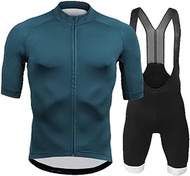 Home Office Men's Cycling Jersey Suit Short Sleeve Cycling Jersey Set Cycling Jersey Triathlon (Color : B, Size : 5XL)