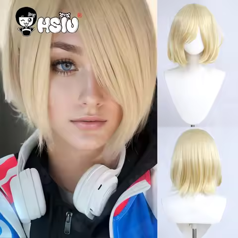 Yuri Plisetsky Cosplay Wig Fiber synthetic wig「HSIU 」Beige Short Wig+Wig cap Anime YURI!!! on ICE Yu