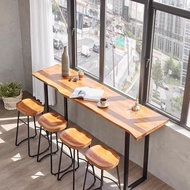 Bar Table And Chair Set Solid Wood Table Chair Combination Home Wall Mounted Long Table Tall Table A