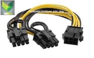Kabel PCIE 6 Pin To Dual 8 PIN 6+2 Power Splitter Vga PCI-E