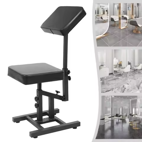 180° Adjustable Hair Chair Modern Frosted Metal PU Multi-use Salon Chair 80-98cm Height Floor Standi
