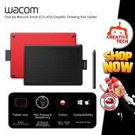 One by Wacom Small (CTL-472) Graphic Drawing Pen Tablet Black/Red