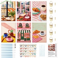 6 Pcs Paint by Numbers Kit for Beginners DIY Paint by Number Set with Canvas for Home Decor SHOPTKC5