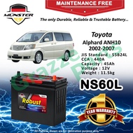 Münster Robust MF CMF NS60L | 55B24L (45AH) Car Battery Bateri Kereta for Toyota Alphard ANH10 1st 2