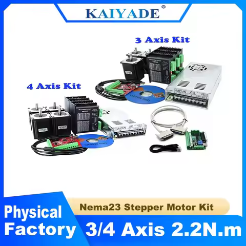 3Axis 4Axis CNC Kit Nema23 2.2N 82mm Stepper Motor with TB6600 Driver DM542 DM556 USB LPT Mach3 Cont