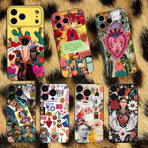 Fashion F-FridaS-S K-Kahlo For iPhone 12,16,13,14,15,17,11,Pro,Max,Plus,E,Air,Mini TPU Soft to Skin-