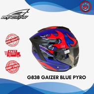 Helmet Gracshaw G838 Gaizer Blue Pyro Helmet (READY STOCK) Helmet Open Face