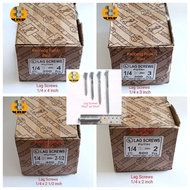 [1 DOS] Fisher Screws 1/4x2", 1/4x2 1/2", 1/4x3", 1/4x4" Key 10 Lion Lag Screw