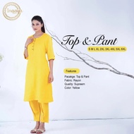 Top and Pant by Inaaya Fabrics (Yellow)