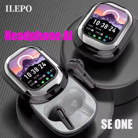 AI Translation Smart Headphones LED Full-color Slide Touch Screen Support APP Information Receiving 
