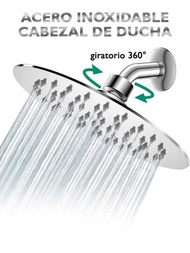 304 Acero Inoxidable Cuadrada Regadera, 20cm puede girar el ángulo, Regadera tipo lluvia para baño, Agua Regaderas Fijas con Conector, Alta Presión Montaje Fijo Cabazal de Ducha Ahorro