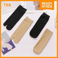 1 Pair Muslimah Split-Toe Ankle Socks Skin Black / Stokin Muslimah Pendek Berjari Hitam Kulit