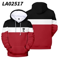 เล่นไพ่โป๊กเกอร์ K A พิมพ์ hoodies ผู้ชาย/ผู้หญิง KING QUEEN hoodie เสื้อกันหนาวชายเสื้อผ้าชาย/หญิง 