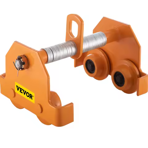 VEVOR Manual Beam Trolley w/ Adjustable Width Track Roller Powder Coating and Dual Wheels Chain Hois