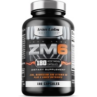 Iron Labs ZM6 - High Strength Zinc and Magnesium Supplement - 180 Vegetarian Capsules (3 Month Suppl