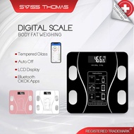 Swiss Thomas Bluetooth Body Fat Scale Smart BMI Scale LED Bathroom Wireless Weight Scale Balance APP