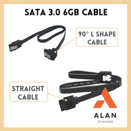 SATA Cable Data 3.0 6GB High Speed 50CM Straight / 90° L Shape Cable with Metal Clips for Computer PC Desktop