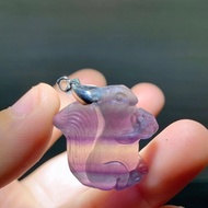 磨砂款天然莹石松鼠 natural fluorite pendant