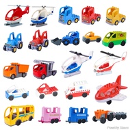 Compatible with Lego duplo Traffic Vehicle Car Model Big Building Blocks Airplane Engineering Truck Compatible Big Size Brick Accessories Toy Children Gift FMHP