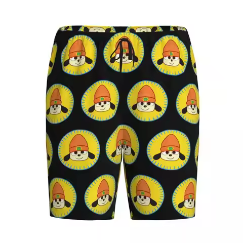 Custom PaRappa The Rapper Patch Shorts Sleeping Pants Men Pajama Pants Lounge Sleep Sleepwear Bottom