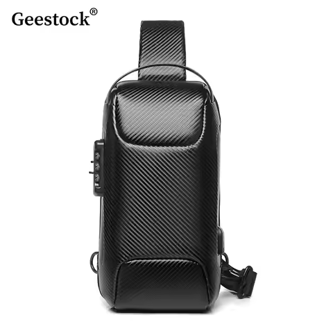 Geestock Anti-theft Crossbody Bag For Men Portable Shoulder Bags Male Waterproof Travel Short Trip C