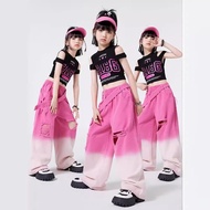 Ready Stock 3-14 Years Old Girls jazz Dance Costume Cropped Costume Street Dance Children's Trendy C