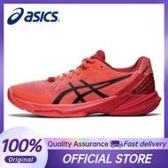 【100% legit 】Asics Sky Elite FF 2 2 Tokyo Red Black Unisex Low-top Volleyball Shoes Sneakers